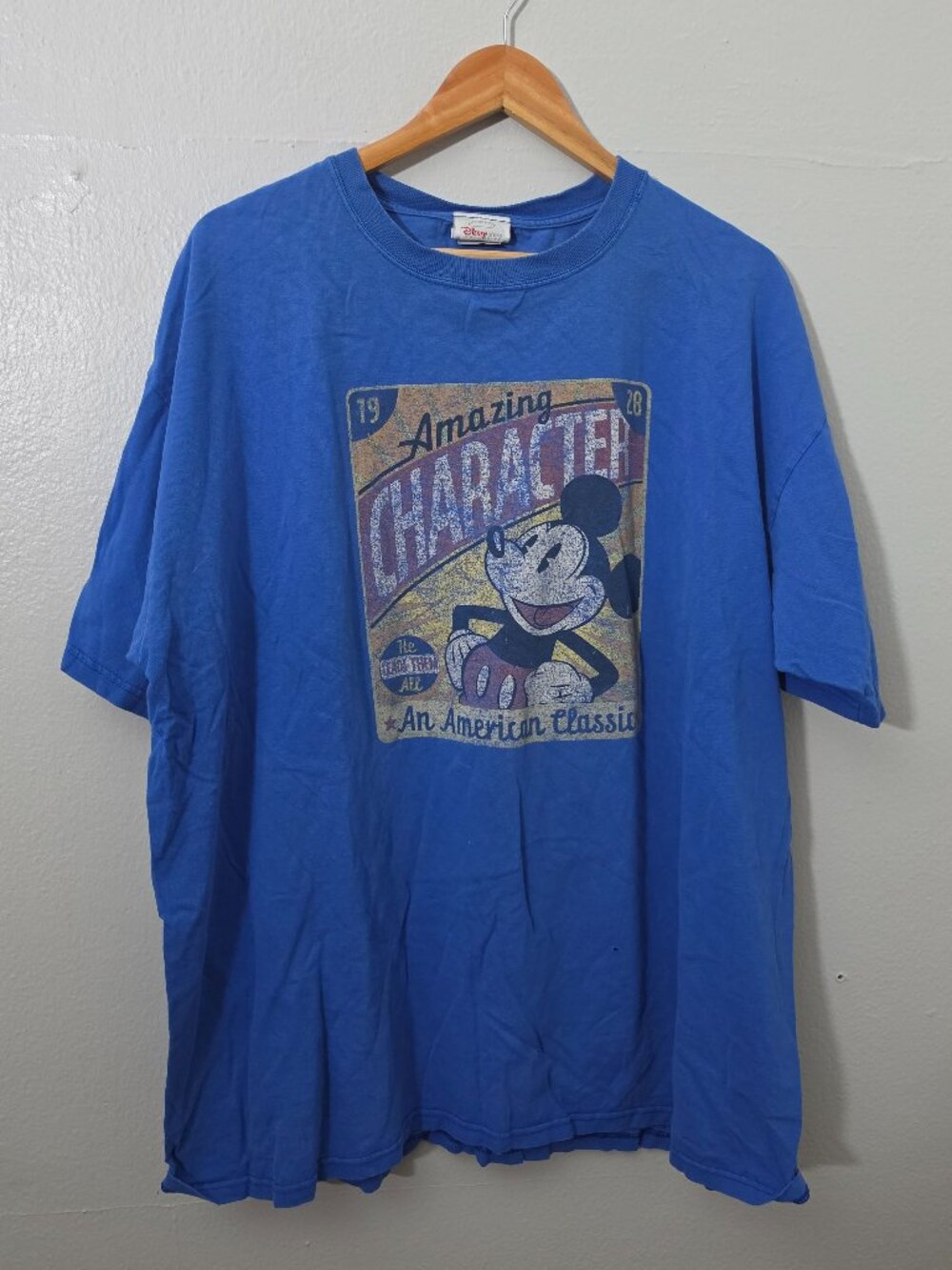 Vintage Disney Store Mickey Mouse Blue Graphic Crewneck T-shirt Size 2X